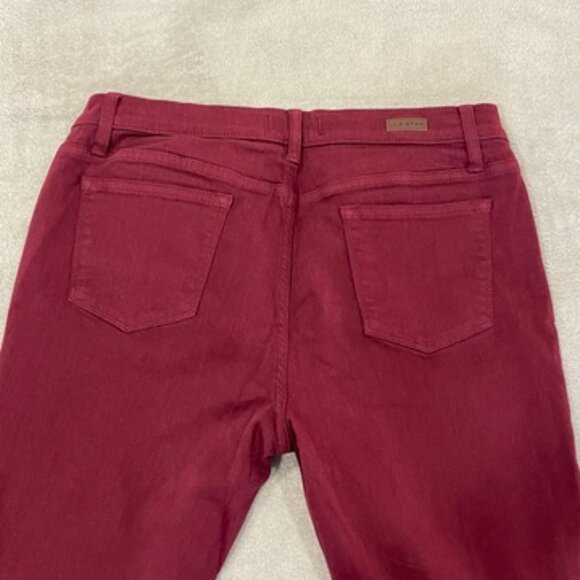 NEW Burgundy Stretch Jeans Size 32 - Picture 5 of 12